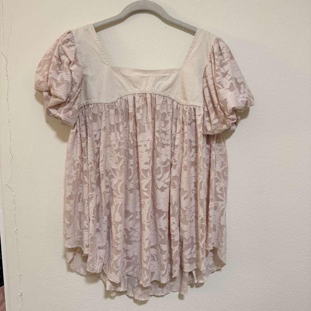 Free People Blush Lace Blouse